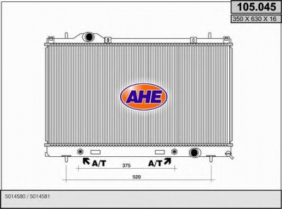 AHE 105045 -  Радиатор, охлаждение двигателя