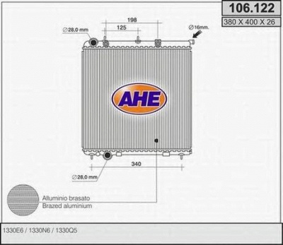 AHE 106122 -  Радиатор, охлаждение двигателя