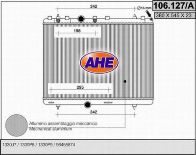 AHE 106127a -  Радиатор, охлаждение двигателя