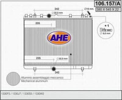AHE 106157a -  Радиатор, охлаждение двигателя