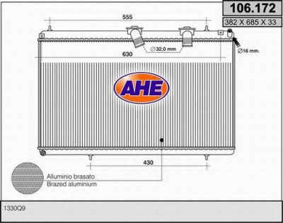 AHE 106172 -  Радиатор, охлаждение двигателя