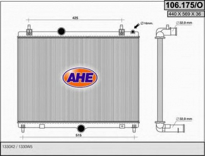 AHE 106175o -  Радиатор, охлаждение двигателя