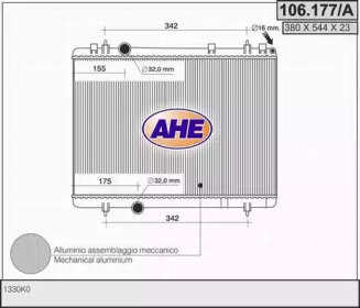 AHE 106177a -  Радиатор, охлаждение двигателя