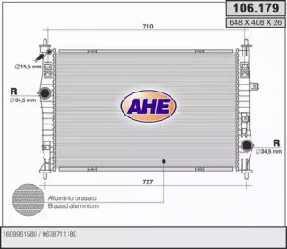 AHE 106179 -  Радиатор, охлаждение двигателя