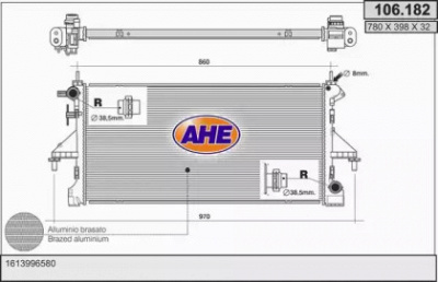 AHE 106182 -  Радиатор, охлаждение двигателя