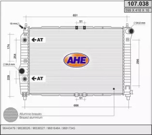 AHE 107038 -  Радиатор, охлаждение двигателя