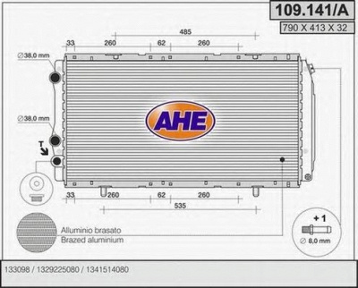 AHE 109141a -  Радиатор, охлаждение двигателя