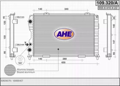 AHE 109320a - Радиатор, охлаждение двигателя