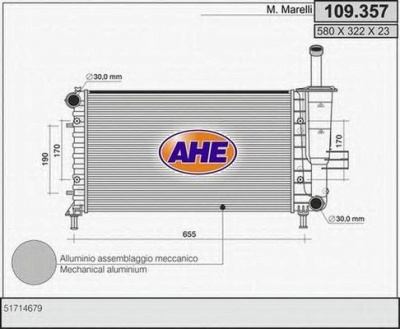 AHE 109357 -  Радиатор, охлаждение двигателя