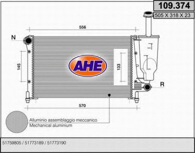 AHE 109374 -  Радиатор, охлаждение двигателя