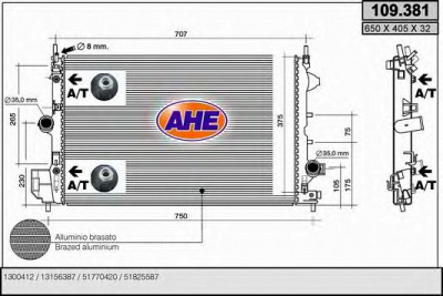 AHE 109381 -  Радиатор, охлаждение двигателя