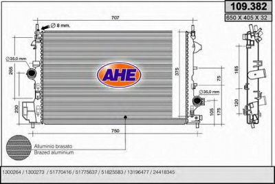 AHE 109382 -  Радиатор, охлаждение двигателя