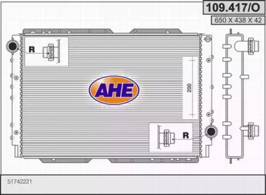 AHE 109417o - Радиатор, охлаждение двигателя