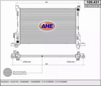 AHE 109431 -  Радиатор, охлаждение двигателя