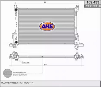 AHE 109433 -  Радиатор, охлаждение двигателя