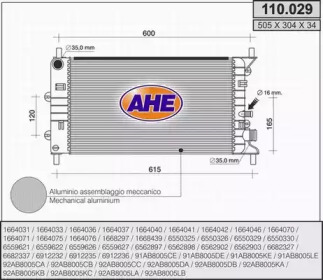 AHE 110029 - Радиатор, охлаждение двигателя