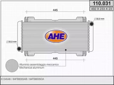 AHE 110031 - Радиатор, охлаждение двигателя