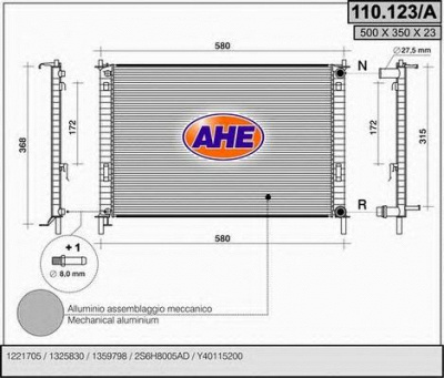 AHE 110123a -  Радиатор, охлаждение двигателя