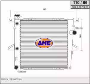 AHE 110166 - Радиатор, охлаждение двигателя