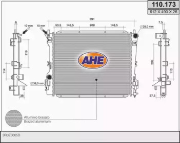 AHE 110173 - Радиатор, охлаждение двигателя