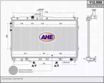 AHE 112098 - Радиатор, охлаждение двигателя