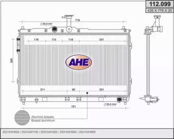 AHE 112099 - Радиатор, охлаждение двигателя