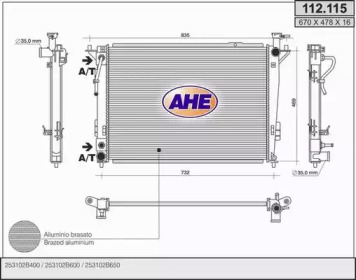 AHE 112115 -  Радиатор, охлаждение двигателя