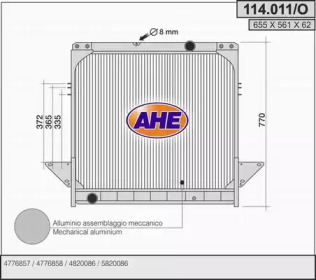 AHE 114011o - Радиатор, охлаждение двигателя