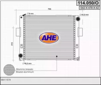 AHE 114050o - Радиатор, охлаждение двигателя