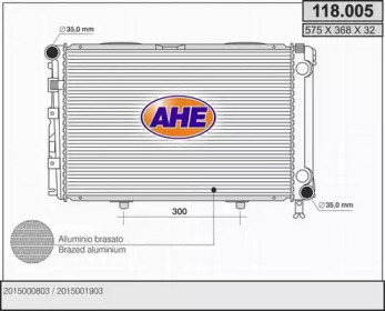AHE 118005 -  Радиатор, охлаждение двигателя