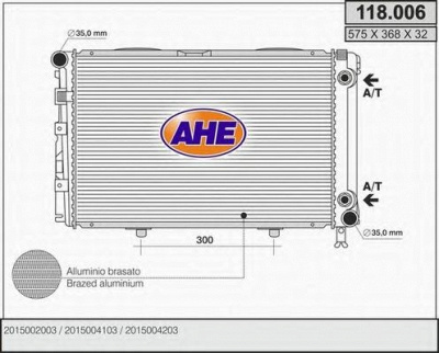 AHE 118006 -  Радиатор, охлаждение двигателя