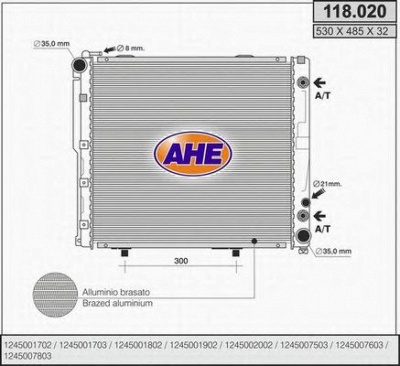 AHE 118020 -  Радиатор, охлаждение двигателя