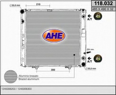 AHE 118032 -  Радиатор, охлаждение двигателя