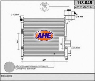 AHE 118045 -  Радиатор, охлаждение двигателя