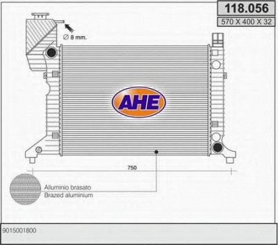 AHE 118056 -  Радиатор, охлаждение двигателя