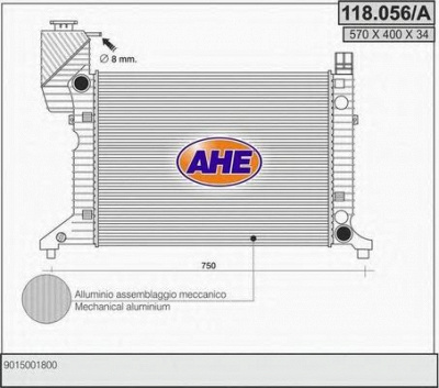 AHE 118056a -  Радиатор, охлаждение двигателя