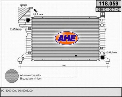 AHE 118059 -  Радиатор, охлаждение двигателя