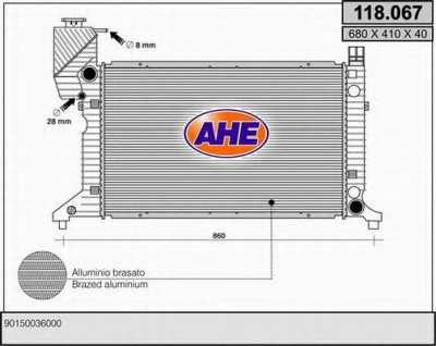 AHE 118067 -  Радиатор, охлаждение двигателя