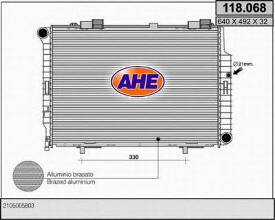 AHE 118068 -  Радиатор, охлаждение двигателя