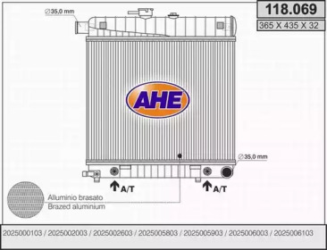 AHE 118069 -  Радиатор, охлаждение двигателя