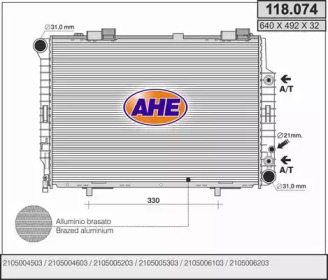 AHE 118074 -  Радиатор, охлаждение двигателя