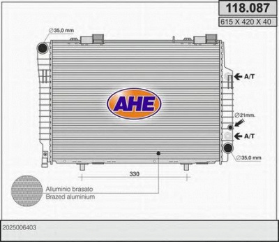 AHE 118087 -  Радиатор, охлаждение двигателя