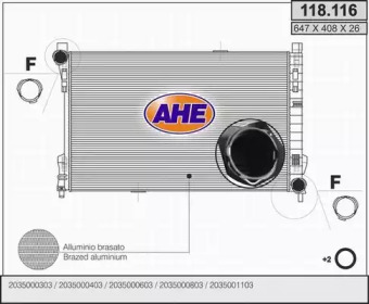 AHE 118116 -  Радиатор, охлаждение двигателя