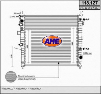 AHE 118127 -  Радиатор, охлаждение двигателя