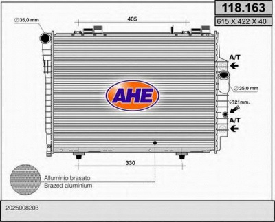 AHE 118163 -  Радиатор, охлаждение двигателя