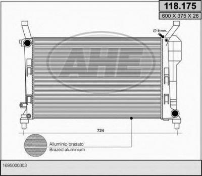 AHE 118175 -  Радиатор, охлаждение двигателя
