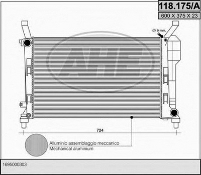 AHE 118175a -  Радиатор, охлаждение двигателя