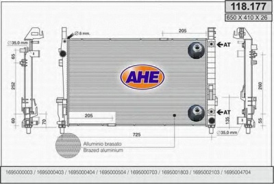 AHE 118177 -  Радиатор, охлаждение двигателя