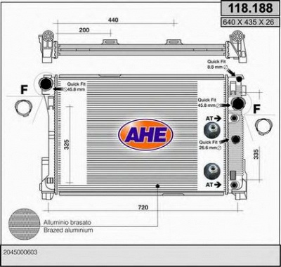 AHE 118188 -  Радиатор, охлаждение двигателя