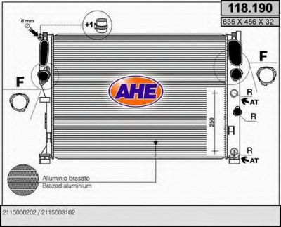 AHE 118190 -  Радиатор, охлаждение двигателя
